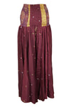 Women Relaxed Purplish Floral Boho Palazzo Pants Handmade Flowy Wide-Leg Trousers SM