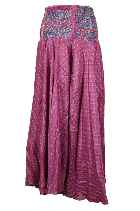 Cranberry Pink Boho Skirt Pants – Handmade Flowy Flared Beach Divided Skirt SM