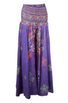 Handmade Amethyst Purple Boho Palazzo Pants – Flowy Wide-Leg Floral Trousers SM