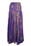 Handmade Amethyst Purple Boho Palazzo Pants – Flowy Wide-Leg Floral Trousers SM