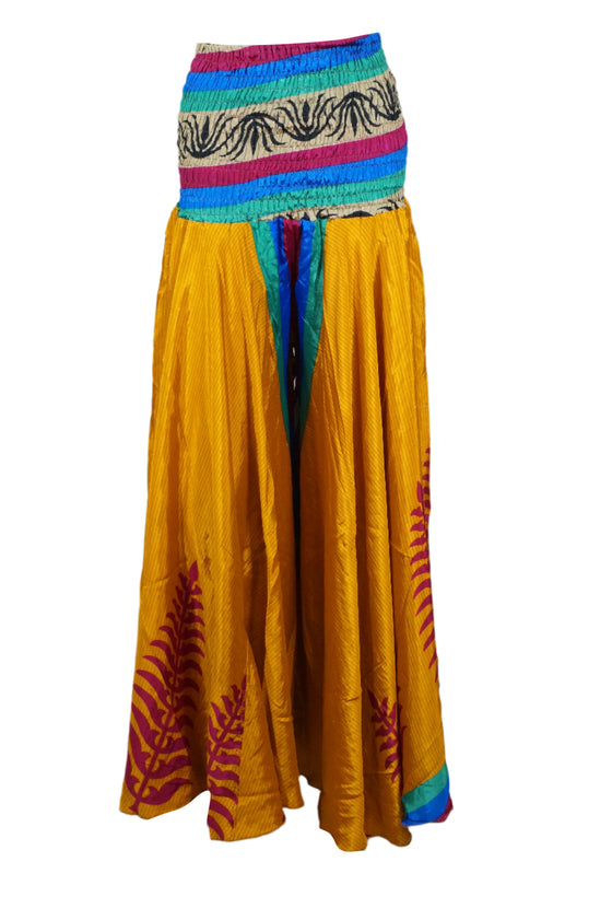 Gold Yellow Divided Skirt Pants: Handmade, Flared and Perfect for the Beach SM