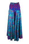 Cerulean Blue Boho Pants – Relaxed Wide-Leg Handmade Trousers with Floral Print SM