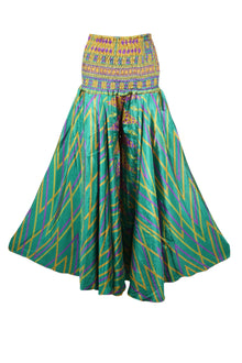  Boho Hippie Forest Green Floral Palazzo Pants: Breezy, Spring Vibes SM