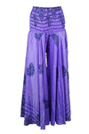 Bohemian Iris Purple Flowy Pants – Handmade Flared Palazzo with a Skirt-Like Elegance SM