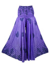 Bohemian Iris Purple Flowy Pants – Handmade Flared Palazzo with a Skirt-Like Elegance SM