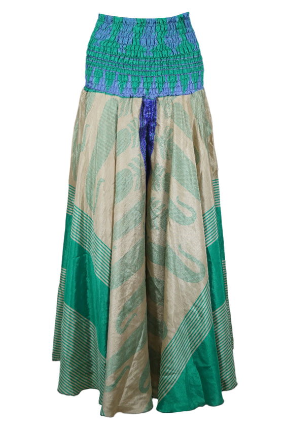 Boho Sea Green Flared Palazzo Pants – Handmade, Flowy & Perfect for the Beach SM