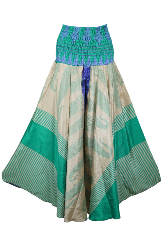 Boho Sea Green Flared Palazzo Pants – Handmade, Flowy & Perfect for the Beach SM