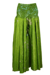 Boho Hippie Apple Green Floral Palazzo Pants – Breezy & Spring-Ready SM