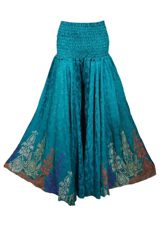 Bohemian Sea Blue Boho Floral Palazzo Pants – Effortless & Spring-Ready SM