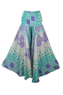  Bohemian Sky Blue & Purple Floral Palazzo Pants – Effortless & Spring-Chic SM