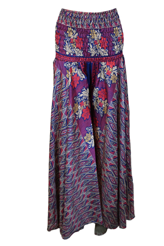 Bohemian Plum Purple Flowy Pants – Handmade Palazzo with Skirt-Like Grace SM