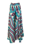 Bohemian Purple-Blue Wide-Leg Palazzo – Effortless Flow & Divided Skirt Style SM