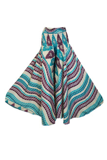  Bohemian Purple-Blue Wide-Leg Palazzo – Effortless Flow & Divided Skirt Style SM