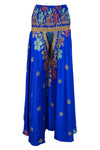 Women Navy Blue Boho Flowy Wide-Leg Pants – Handmade Flared Palazzo Pant SM