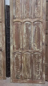 Vintage Limewash Carved Doors Sliding Door Artistic Barn Door 96x36