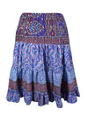 Summer Skirt Blue Beach Hippy Recycle Silk Skirts S/M