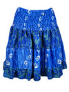 Womens Summer Skirt Dark Blue Beach Recycle Silk Skirts S/M