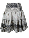 Womens Gray Ruched Floral Beach Recycle Silk Skirts S/M