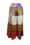 Womens Colourful Floral Summer Maxi Skirt Patchwork Boho Skirts S/M/L