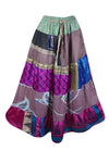 Womens Stylish Beach Maxi Skirt Purple Patchwork Boho Skirts S/M/L