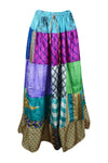 Womens Stylish Beach Maxi Skirt Multi Colour Patchwork Boho Skirts S/M/L