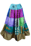 Womens Stylish Beach Maxi Skirt Multi Colour Patchwork Boho Skirts S/M/L