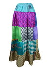 Womens Stylish Beach Maxi Skirt Multi Colour Patchwork Boho Skirts S/M/L