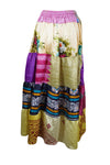 Womens Stylish Beach Maxi Skirt Multi Colour Patchwork Boho Skirts S/M/L