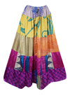 Womens Purple Multi Floral Beach Long Skirt Patchwork Boho Skirts S/M/L