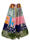 Womens Boho Maxi Skirt Multi, Patchwork Beach cover up Skirts S/M/L