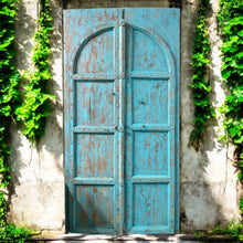  Antique Arched Door Hand Carved Teak Wood Blue Garden Doors