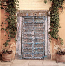  Vintage Jaipur Door Antique India Palace Teak Door with Frame 83x57