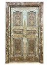 Antique Indian Carved Double Door with Frame Vintage Door 85x52