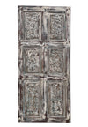 Vintage White Carved Sliding Door Rustic French Carved Door 80x36