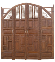  Massive Antique India Doors Arched Teak Doors Carved Double Hinged Doors 110x116