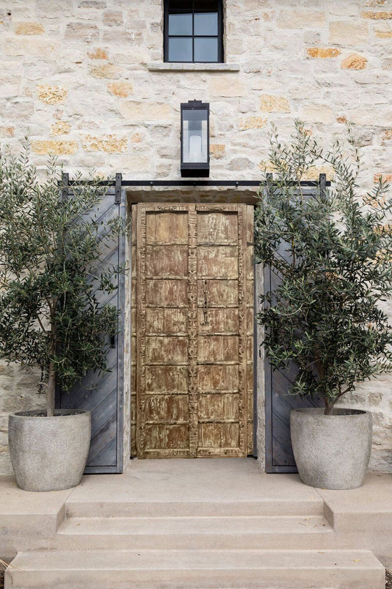 Rustic Blue Antique Teak Haveli Doors, Heavy Old Doors84x44