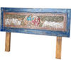 Krishna Carved Headboard, Vintage Indian Carving King Headboard