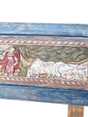 Krishna Carved Headboard, Vintage Indian Carving King Headboard