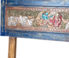 Krishna Carved Headboard, Vintage Indian Carving King Headboard