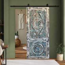  Vintage Carved Wood Sliding Barn Door Lotus Zen Balance door 84x36