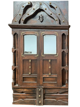Antique Jharokha Barn Door with Brass Eagle, Medieval Door, Library Door 83x42