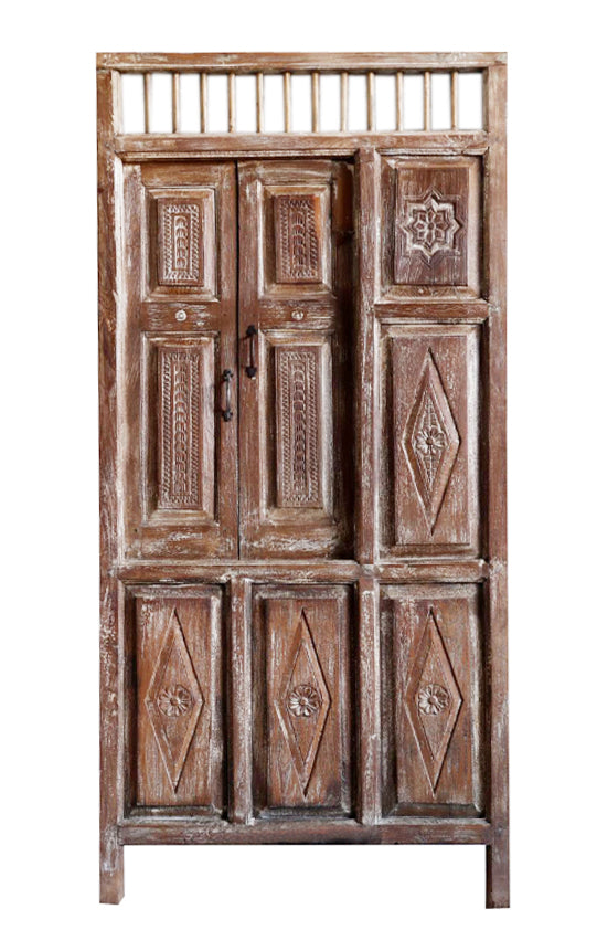 Vintage Garden Door Whitewash Haveli Antique Indian Doors 84X39