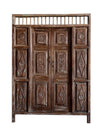 Whitewash Carved Statement Door Rustic Teak Door, Vintage Indian door 84X59