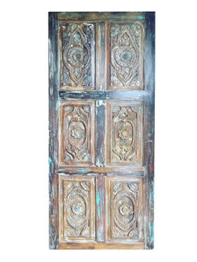 Vintage Carved Wooden Door Interior Rustic Sliding Barndoor 84x36