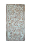 Trimukhi Ganesha Wall Sculpture Sliding Barn Door Carved Doors 72x36