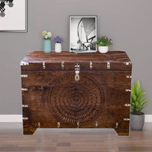  Antique Hope Chest Coffee Table Vintage Trunk Mandala Carved Chest, 36x25