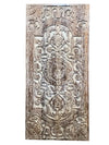 Lotus Carved Wood Sliding Barn Door Vintage White Double Door, 80x36