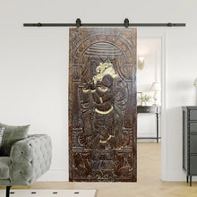  Vintage Fluting Krishna Carved door Custom Indian Door, Studio Wall Decor Art 83