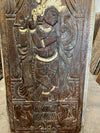 Vintage Fluting Krishna Carved door Custom Indian Door, Studio Wall Decor Art 83