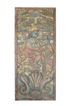 Vintage Dancing Krishna Indian Carved Sliding Barn Door 83X36